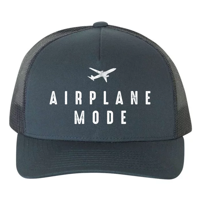 Distressed Airplane Mode Lazy Travel Gift Yupoong Adult 5-Panel Trucker Hat