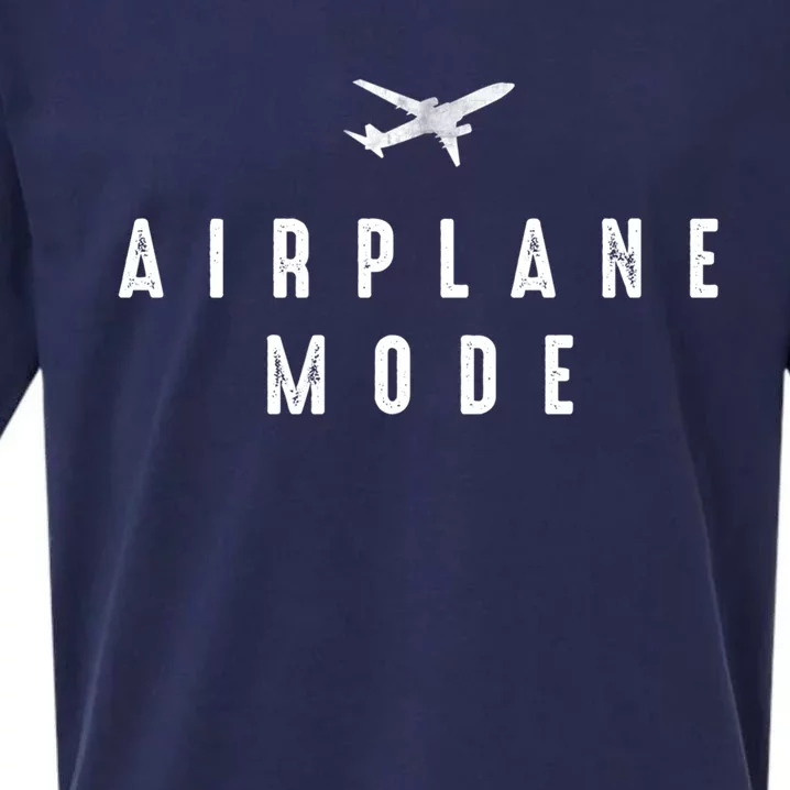 Distressed Airplane Mode Lazy Travel Gift Sueded Cloud Jersey T-Shirt