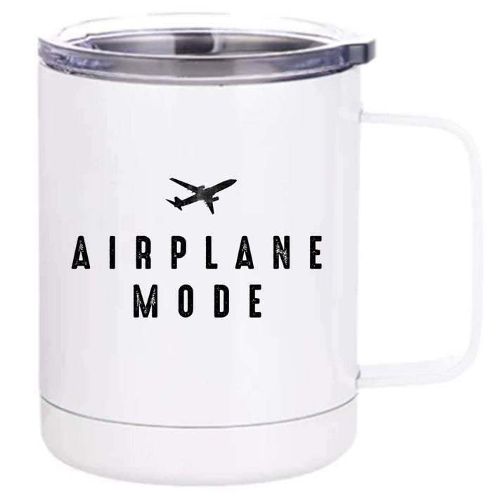 Distressed Airplane Mode Lazy Travel Gift Front & Back 12oz Stainless Steel Tumbler Cup