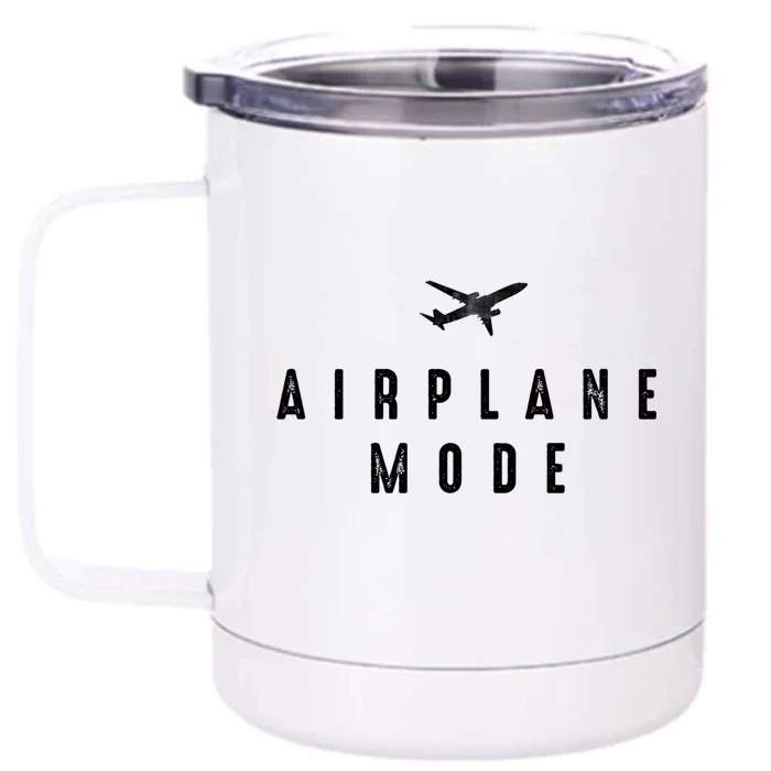 Distressed Airplane Mode Lazy Travel Gift Front & Back 12oz Stainless Steel Tumbler Cup