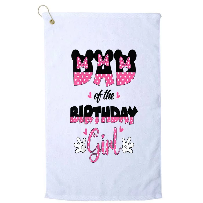 Dad And Mom Birthday Girl Mouse Family Matching Platinum Collection Golf Towel