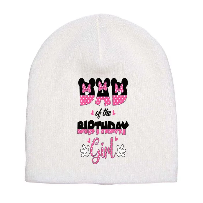 Dad And Mom Birthday Girl Mouse Family Matching Short Acrylic Beanie