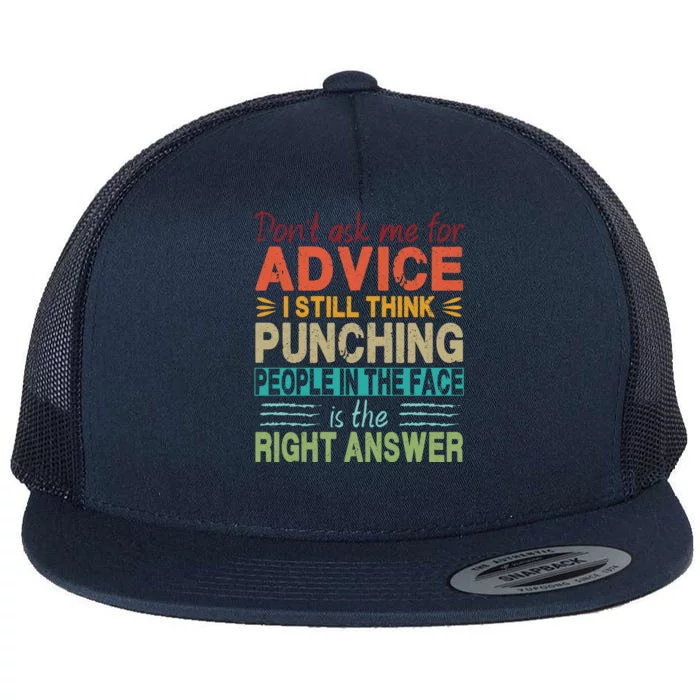 Don't Ask Me For Advice Retro Flat Bill Trucker Hat