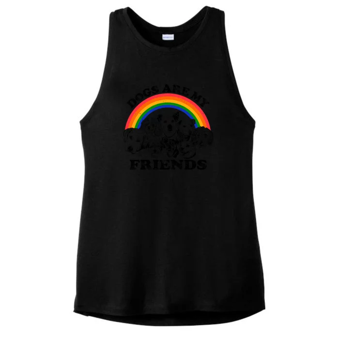 Dogs Are My Friends Ladies Tri-Blend Wicking Tank