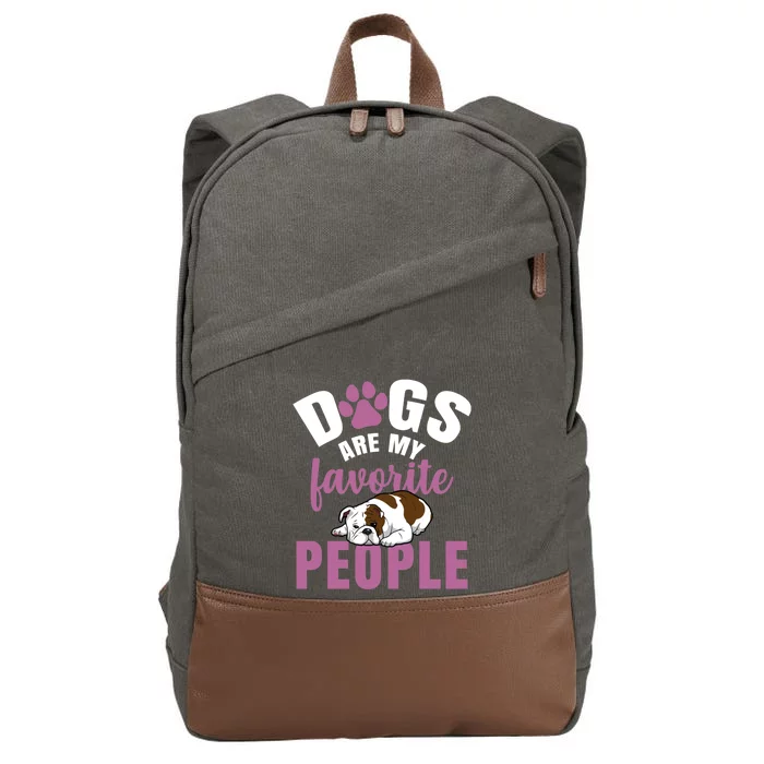 Dogs Are My Favorite People French Bulldog Gift Cotton Canvas Backpack