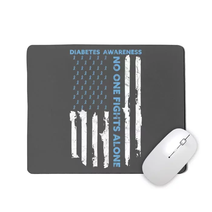 Diabetes Awareness Month American Flag Warrior T1 T2 Mousepad