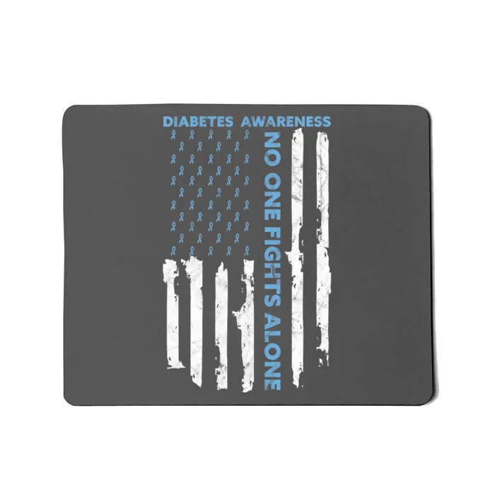 Diabetes Awareness Month American Flag Warrior T1 T2 Mousepad