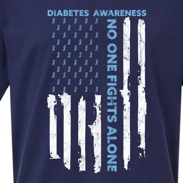 Diabetes Awareness Month American Flag Warrior T1 T2 Sueded Cloud Jersey T-Shirt