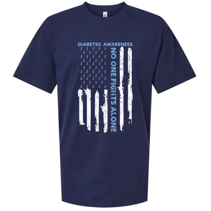 Diabetes Awareness Month American Flag Warrior T1 T2 Sueded Cloud Jersey T-Shirt