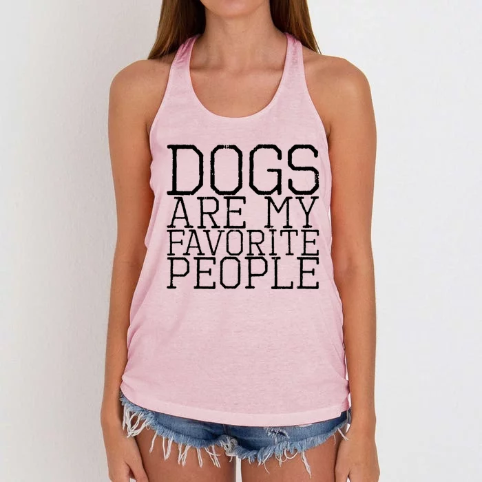 Dogs Are My Favorite People Gift Women's Knotted Racerback Tank