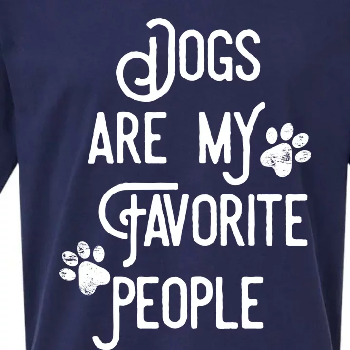 Dogs Are My Favorite People Funny Dog Lover Owner Gift Sueded Cloud Jersey T-Shirt