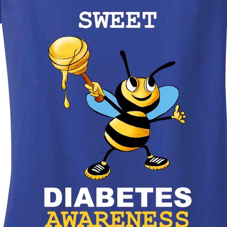 Diabetes Awareness Month Great Gift Sweet Diabetic Bee Diabetes Cool Gift Women's V-Neck T-Shirt