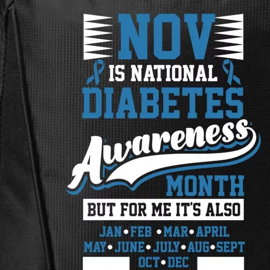 Diabetes Awareness Month T1 T2 Cute Gift City Backpack