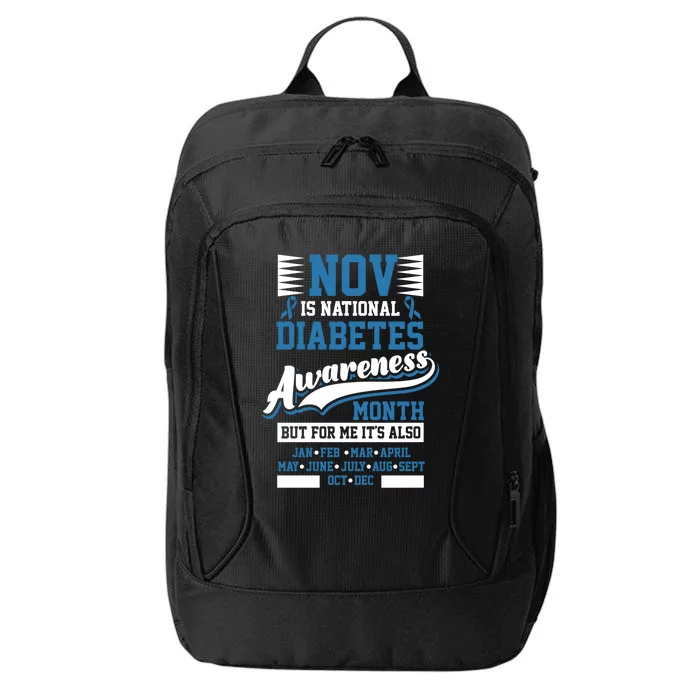 Diabetes Awareness Month T1 T2 Cute Gift City Backpack