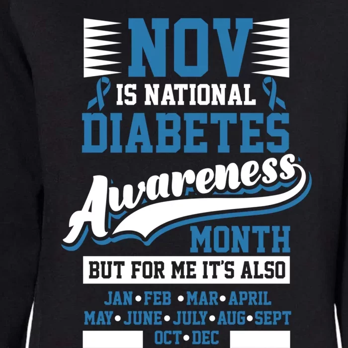 Diabetes Awareness Month T1 T2 Cute Gift Womens California Wash Sweatshirt