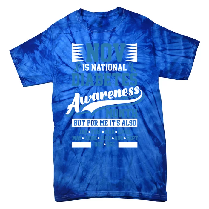 Diabetes Awareness Month T1 T2 Cute Gift Tie-Dye T-Shirt