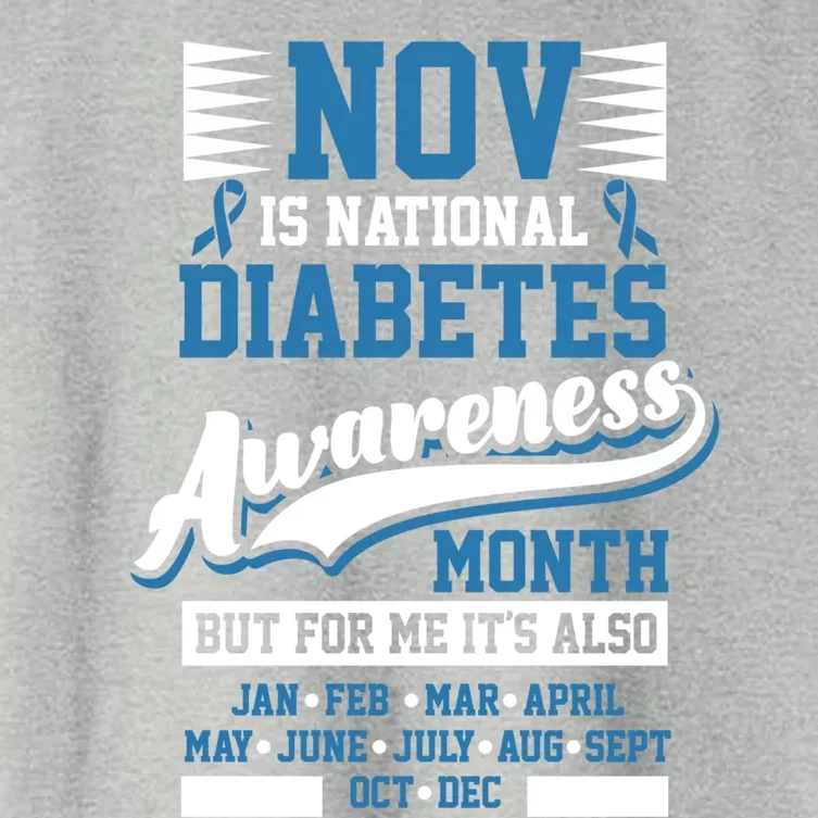 Diabetes Awareness Month T1 T2 Cute Gift Women's Crop Top Tee