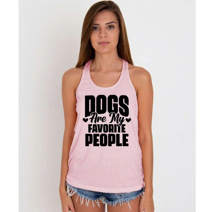 Dogs Are My Favorite People Funny Dog Pet For Dog Owner Great Gift Women's Knotted Racerback Tank