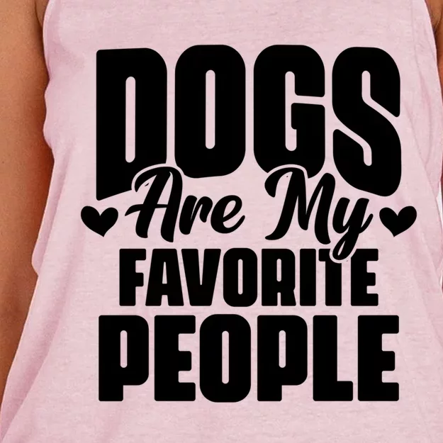 Dogs Are My Favorite People Funny Dog Pet For Dog Owner Great Gift Women's Knotted Racerback Tank