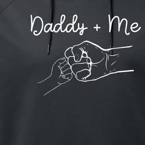 Daddy And Me Best Dad Ever Fist Bump Funny Fathers Day Performance Fleece Hoodie