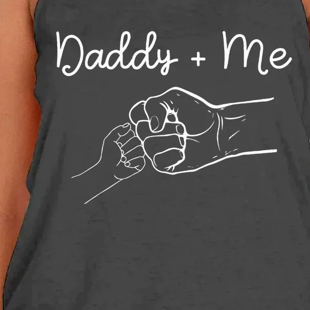 Daddy And Me Best Dad Ever Fist Bump Funny Fathers Day Women's Knotted Racerback Tank