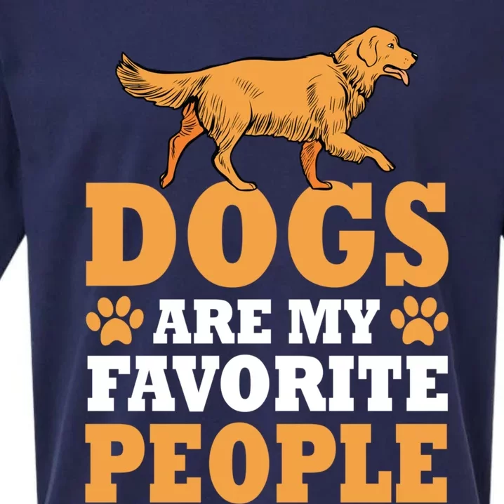 Dogs Are My Favorite People Golden Retriever Lover Gift Sueded Cloud Jersey T-Shirt