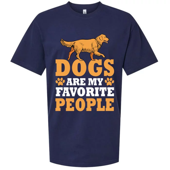 Dogs Are My Favorite People Golden Retriever Lover Gift Sueded Cloud Jersey T-Shirt