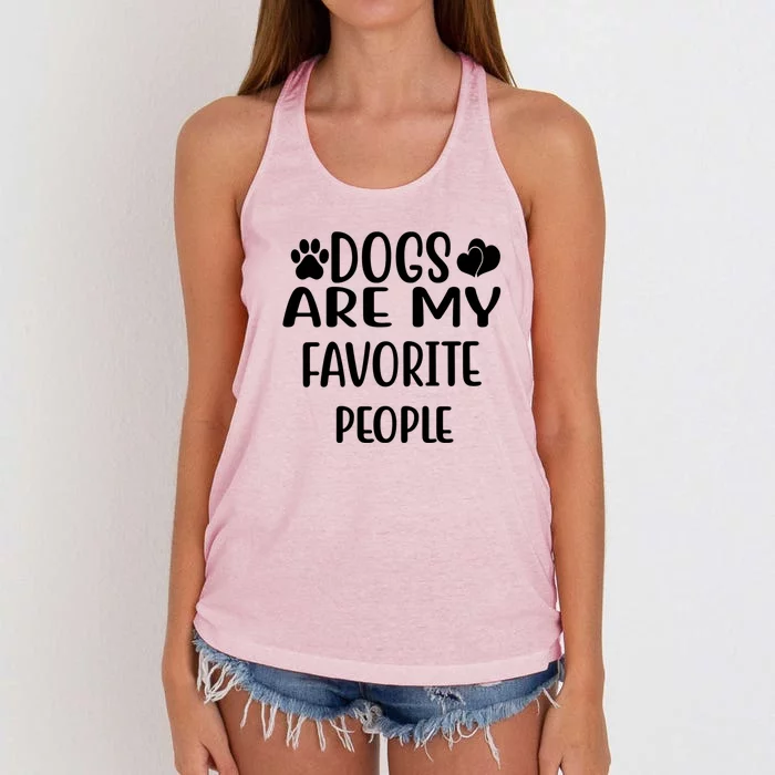 Dogs Are My Favorite People Funny Dog Cool Gift Women's Knotted Racerback Tank