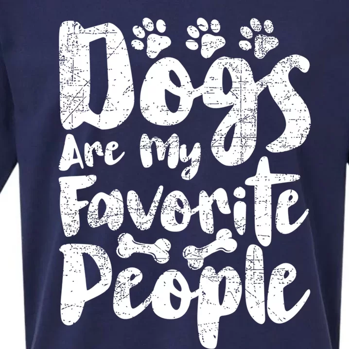 Dogs Are My Favorite People Funny Dog Owner Doggo Gift Sueded Cloud Jersey T-Shirt