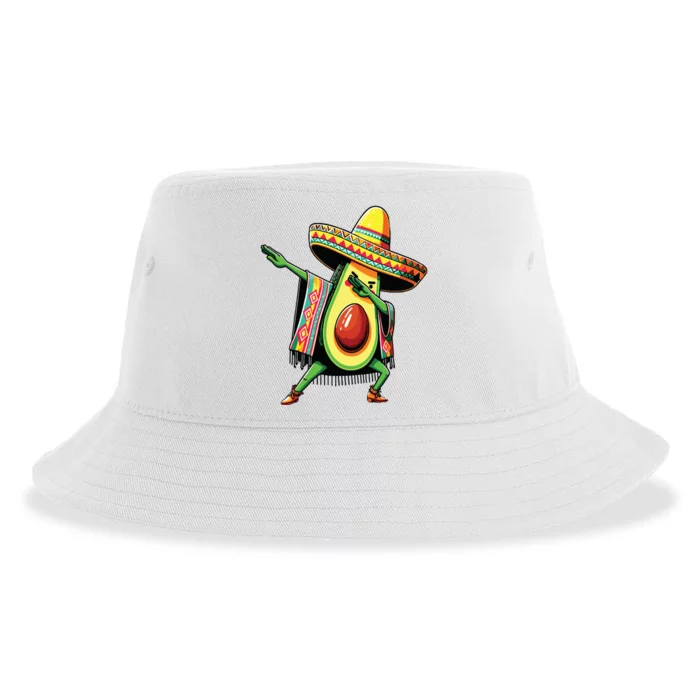 Dabbing Avocado Mexican Poncho Cinco De Mayo Sustainable Bucket Hat