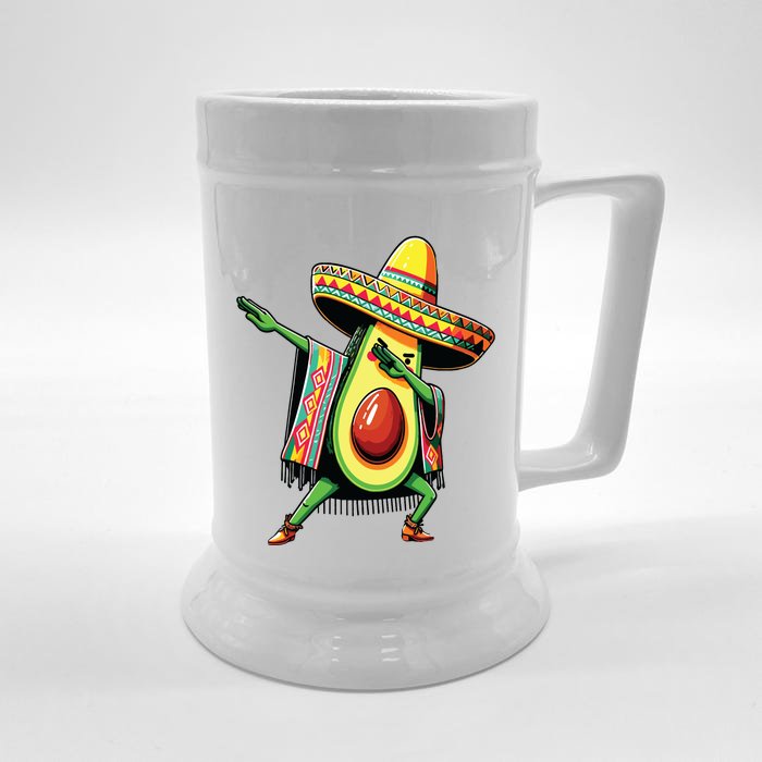 Dabbing Avocado Mexican Poncho Cinco De Mayo Front & Back Beer Stein