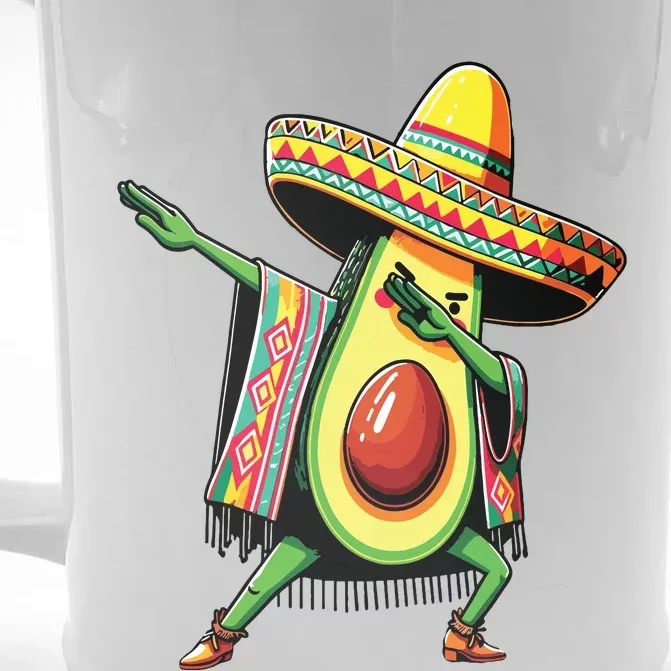 Dabbing Avocado Mexican Poncho Cinco De Mayo Front & Back Beer Stein