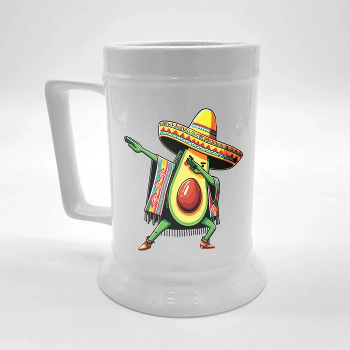 Dabbing Avocado Mexican Poncho Cinco De Mayo Front & Back Beer Stein