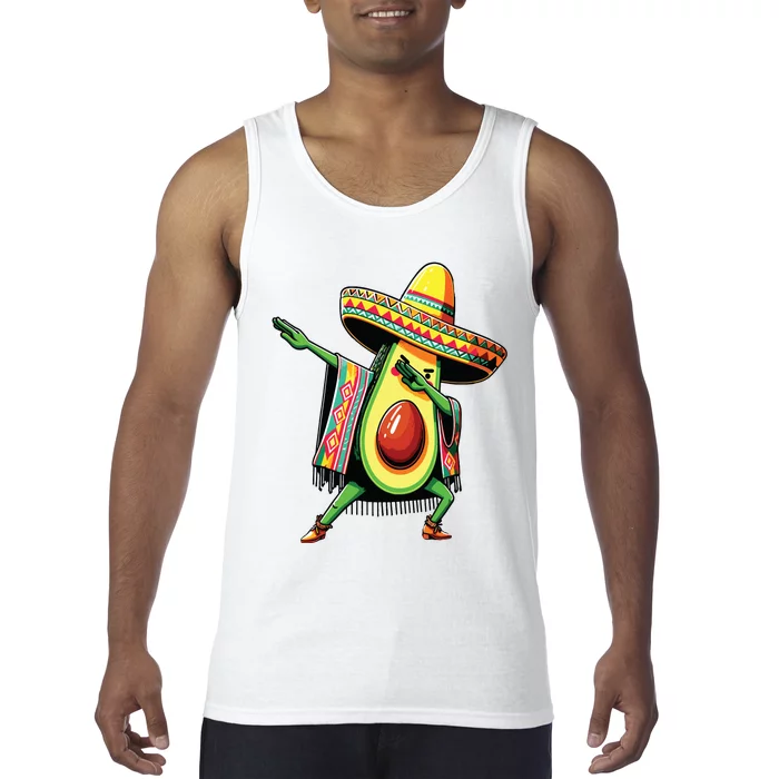 Dabbing Avocado Mexican Poncho Cinco De Mayo Tank Top