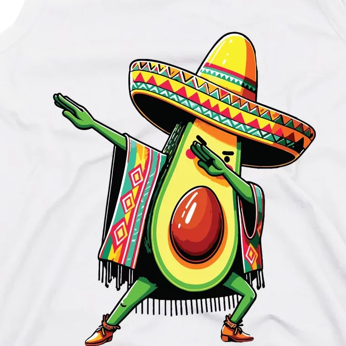 Dabbing Avocado Mexican Poncho Cinco De Mayo Tank Top