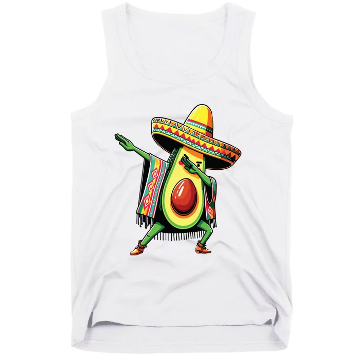 Dabbing Avocado Mexican Poncho Cinco De Mayo Tank Top