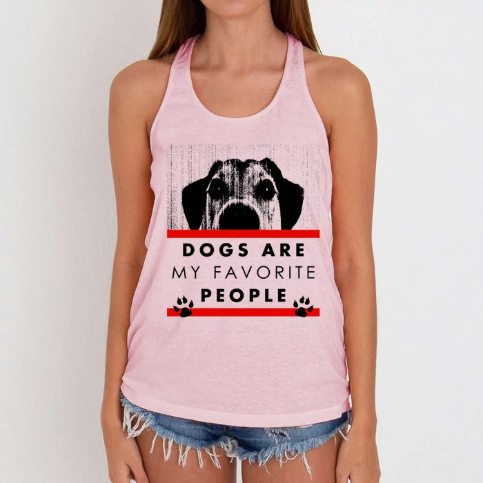 Dogs Are My Favorite People Funny Pet Dog Lover Quote Meaningful Gift Women's Knotted Racerback Tank