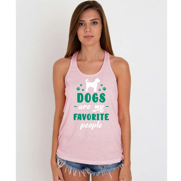 Dogs Are My Favorite People Goldendoodle Funny Gift Women's Knotted Racerback Tank