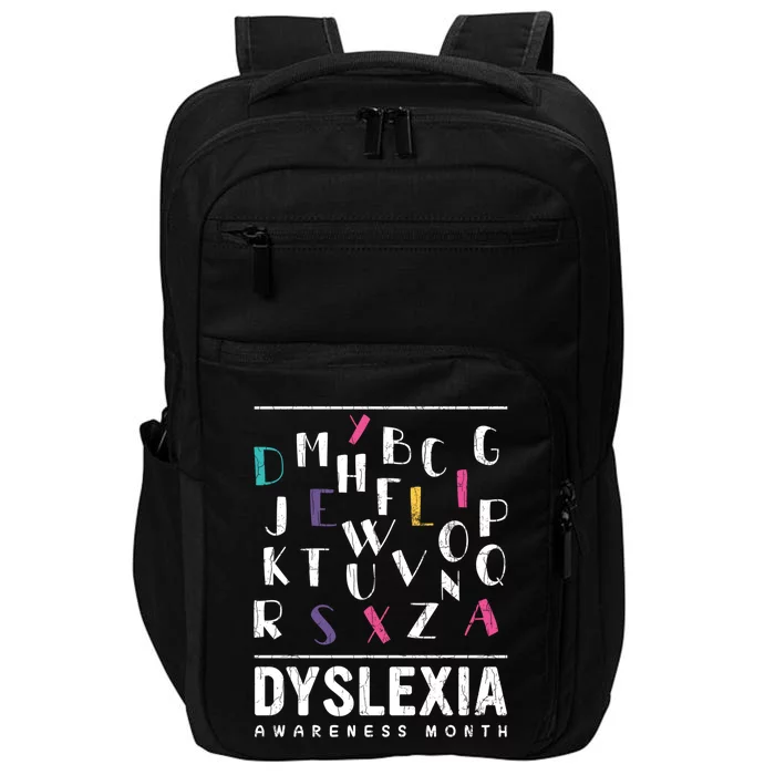 Dyslexia Awareness Month Funny Dyslexic Graphic Gift Impact Tech Backpack