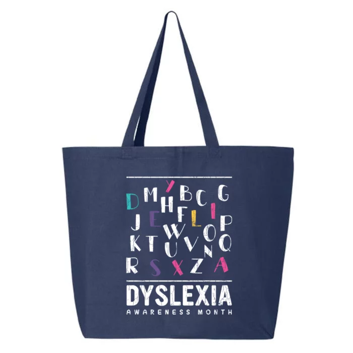 Dyslexia Awareness Month Funny Dyslexic Graphic Gift 25L Jumbo Tote