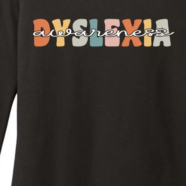 Dyslexia Awareness Month Groovy Retro Gift Womens CVC Long Sleeve Shirt