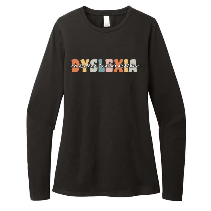 Dyslexia Awareness Month Groovy Retro Gift Womens CVC Long Sleeve Shirt