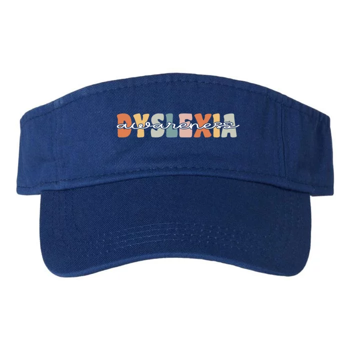 Dyslexia Awareness Month Groovy Retro Gift Valucap Bio-Washed Visor