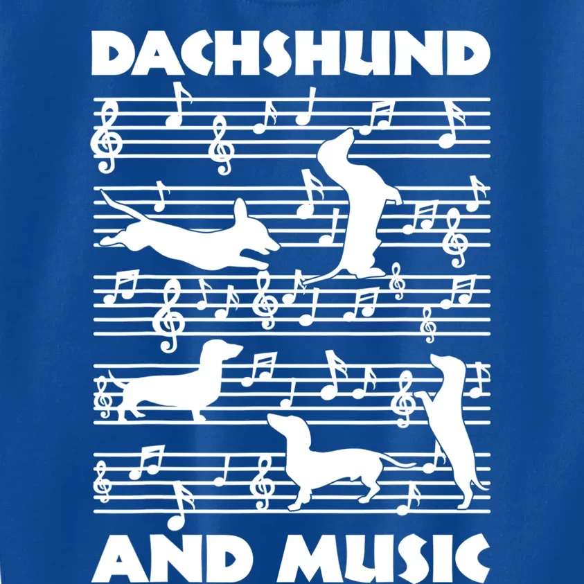 Dachshund And Music Dog Lover Meaningful Gift Kids Sweatshirt