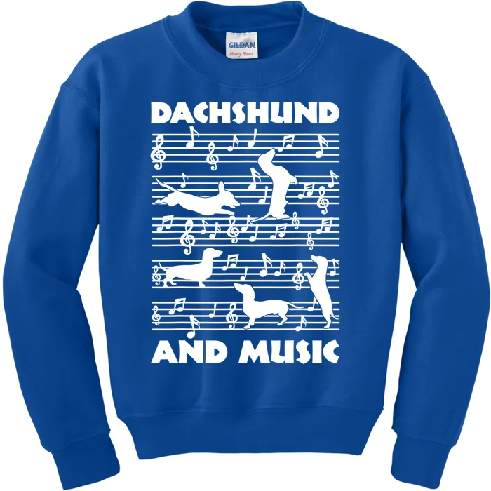 Dachshund And Music Dog Lover Meaningful Gift Kids Sweatshirt