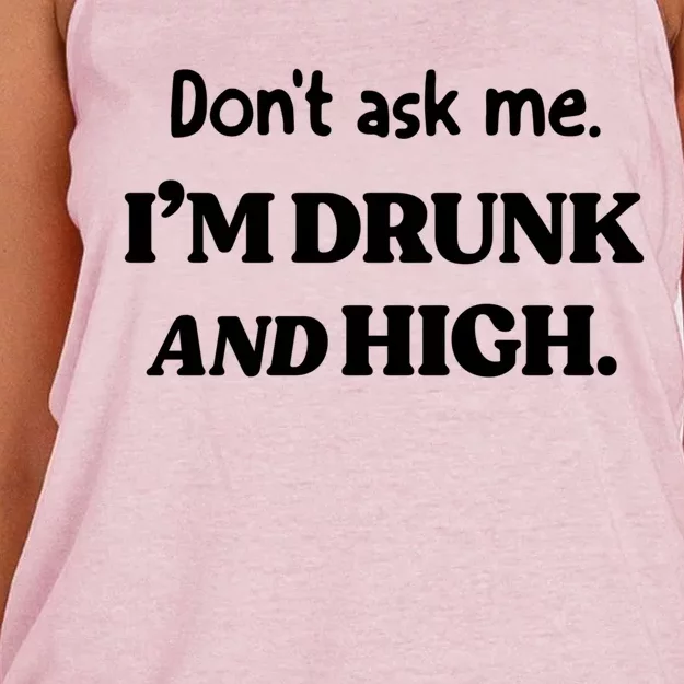 Don't Ask Me I'm Drunk And High Cool Gift Women's Knotted Racerback Tank