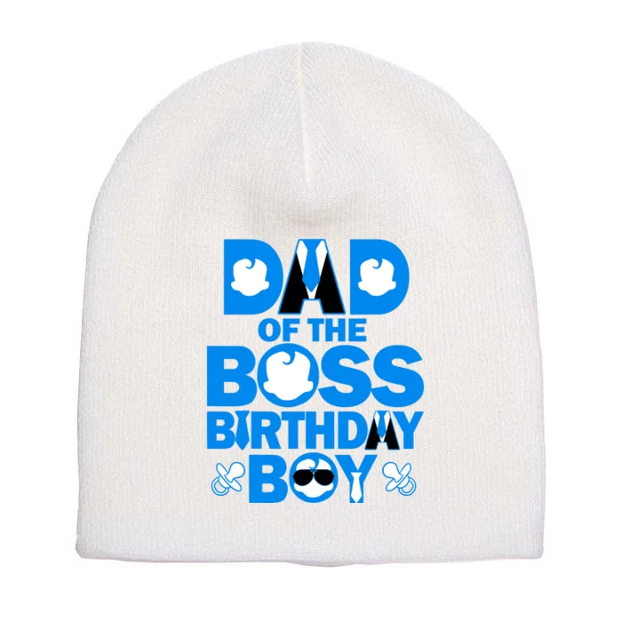 Dad And Mom Of The Boss Birthday Boy Baby Family Party Decor Short Acrylic Beanie