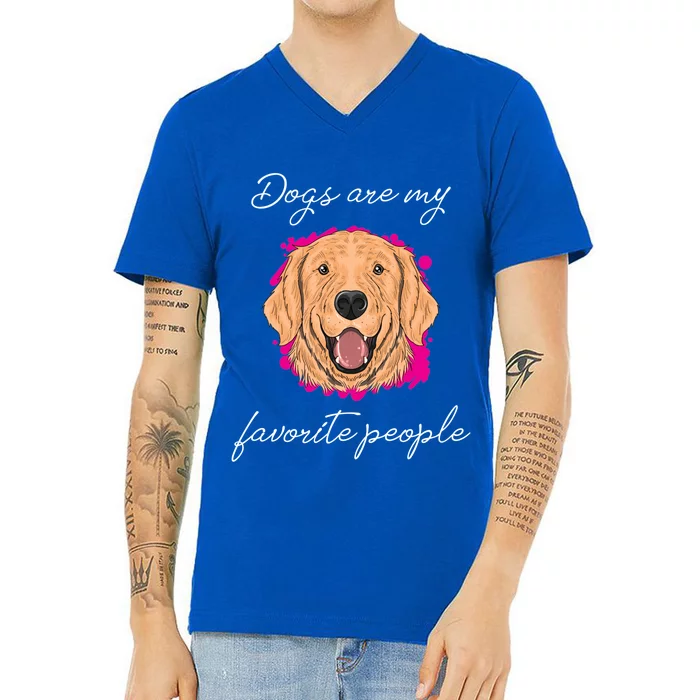 Dogs Are My Favorite People Labrador Retrieber Meaningful Gift V-Neck T-Shirt