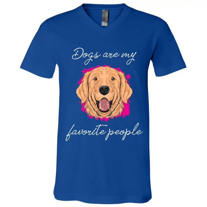 Dogs Are My Favorite People Labrador Retrieber Meaningful Gift V-Neck T-Shirt