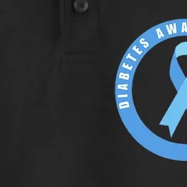 Diabetes Awareness Month Blue Love Ribbon Support T1D T2D Dry Zone Grid Performance Polo